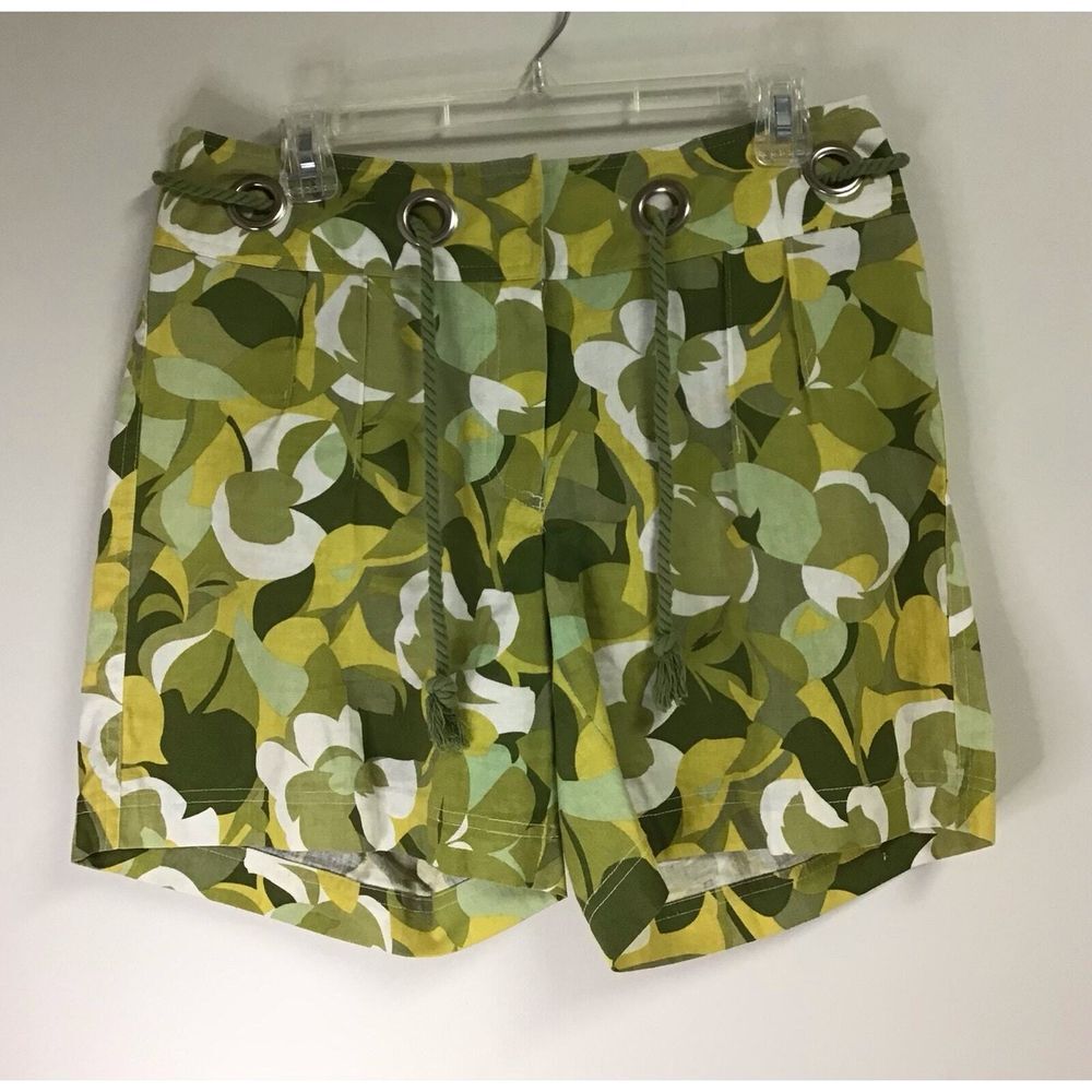Willi Smith Green Linen Blend Shorts Women's Size 8‎